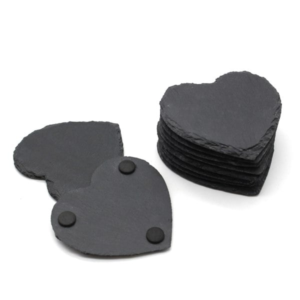 slate coasters heart 11cm bulk wholesale