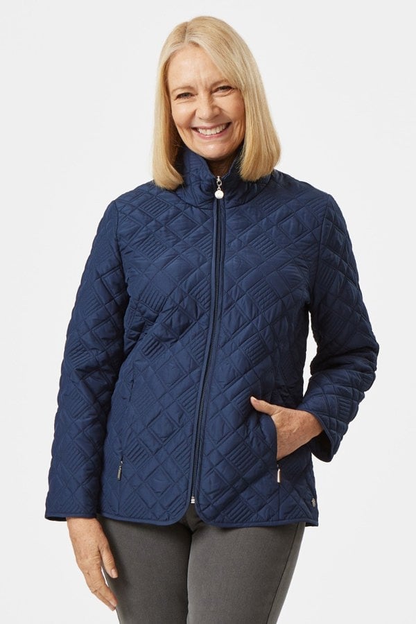 PennyPlain Diamond Quilt Gilet - French Navy