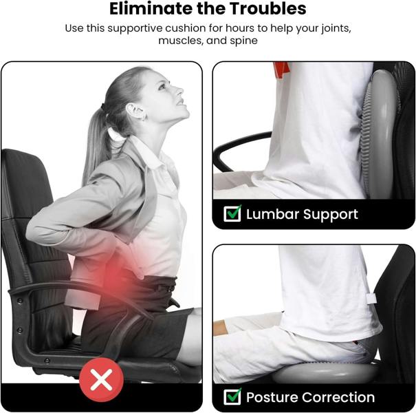ROMIX Wobble Cushion, 34cm Inflatable Balance Disc with Pump for Core Training and Sitting Posture Support