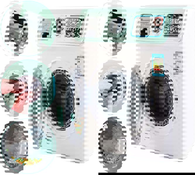 deAO Toys My First Washing Machine Laundry and Cleaning Play Set for Kids Christmas Gift Educational Toys with Realistic Functions