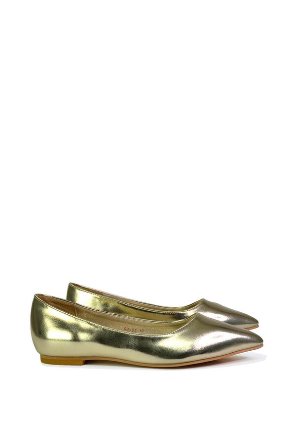 XY LONDON Pointed Toe Slip on Flat Ballerina Pump Shoes