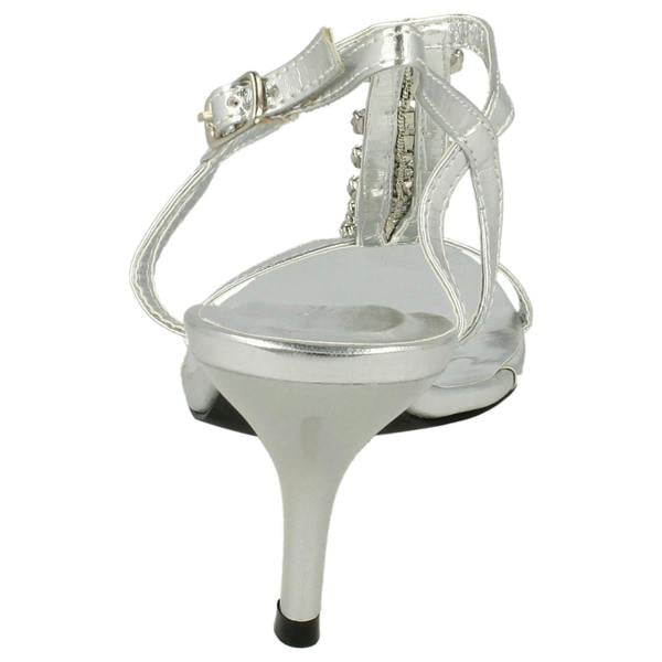 Spot On Ladies Spot On Diamante Strappy Heeled Sandals