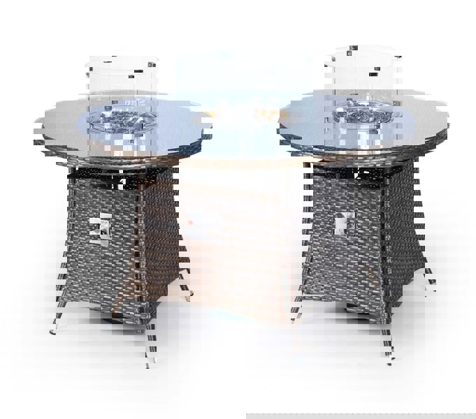 Giardino Fire Pit 4 Seater Round Rattan Dining Table
