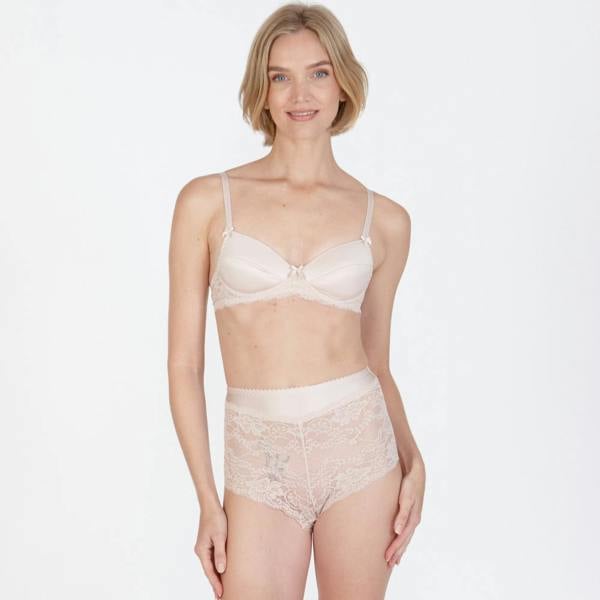 Front view of Very You small cup bra and matching shorties in peony – best-selling petite lingerie set for AAA–A cups