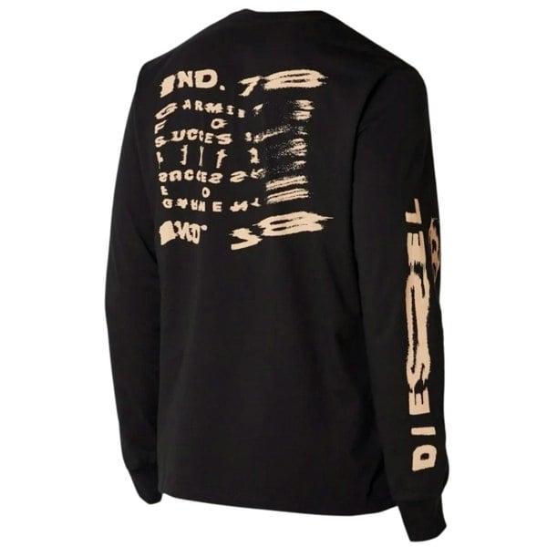 Diesel Back Design Black Long Sleeve T-Shirt L