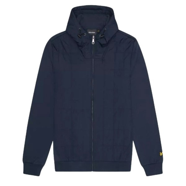 Lyle & Scott Hybrid Quilted Navy Blue Zip-Up Hoodie M