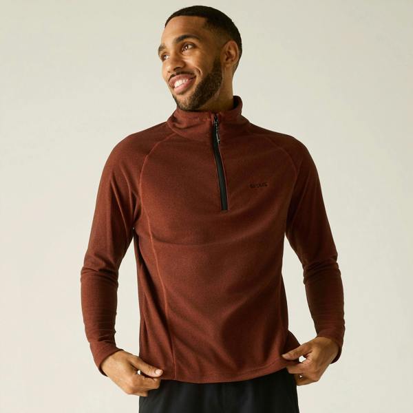 Regatta Great Outdoors Mens Montes Funnel Neck Fleece Jumper - Burnt Henna - 