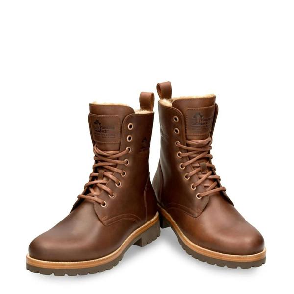 Panama Jack Frisia B10 - Women's Brown Waterproof Leather Combat Boots