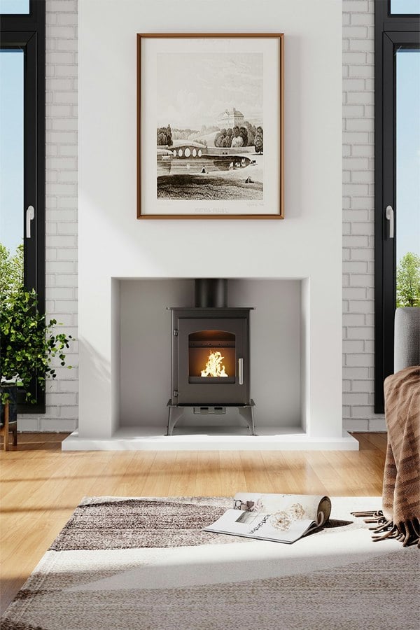 Living and Home Freestanding 5KW High Efficiency Wood Burning Stove Fireplace with Stove Pipe