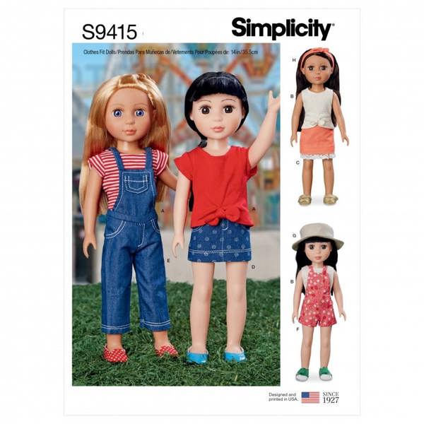 Simplicity Sewing Pattern 9415, Doll Clothes OS (One Size) - Intermediate