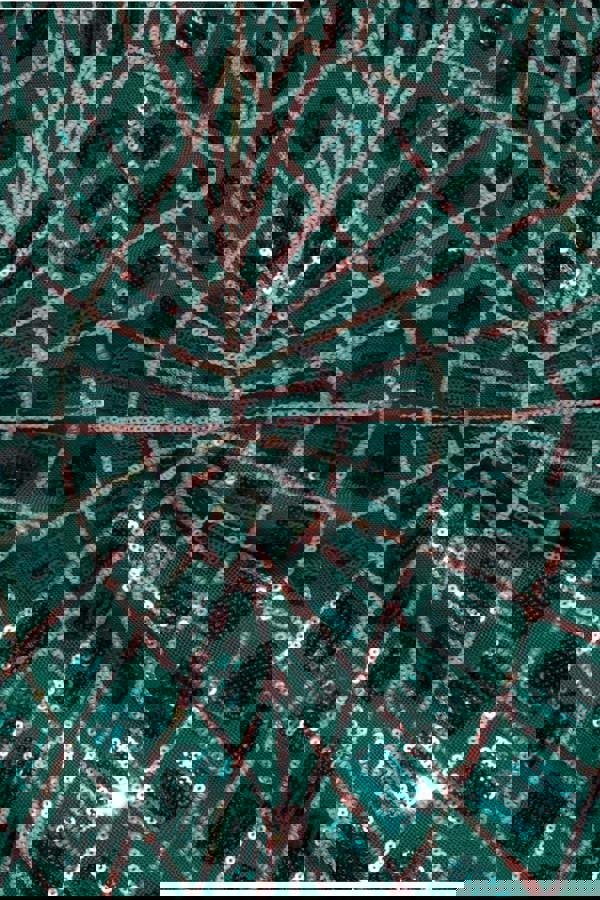 Geo Sequin Long Sleeve Maxi Dress - Emerald DR3495