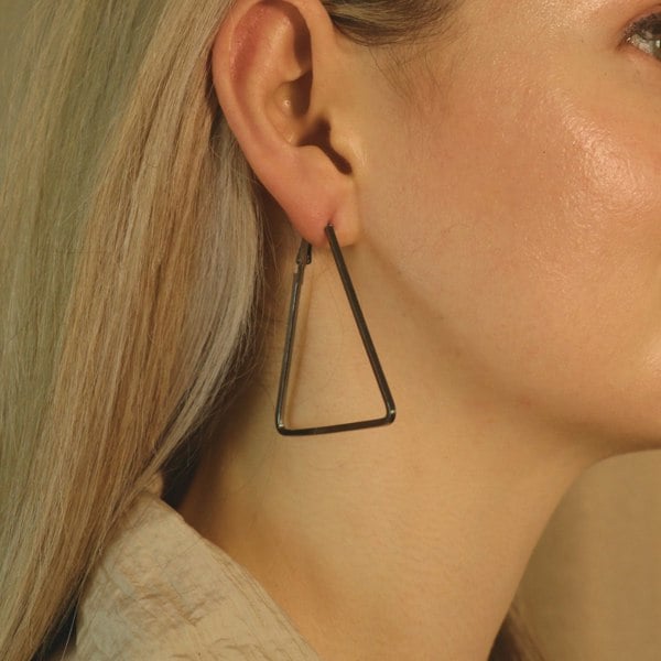 The Colourful Aura Large Triangle Summer Beach Dainty Hoop Earring