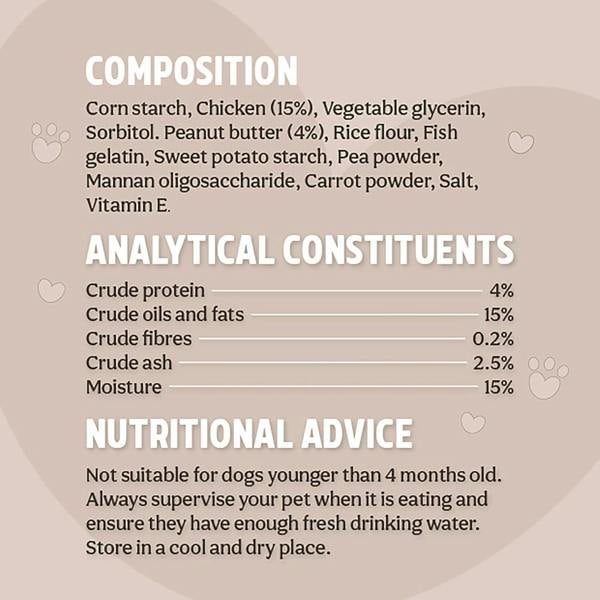 Rosewood Magic Bone Dental Twists Medium Dog Treat With Chicken, Peanut Butter Flavour 120g (4 Treats)