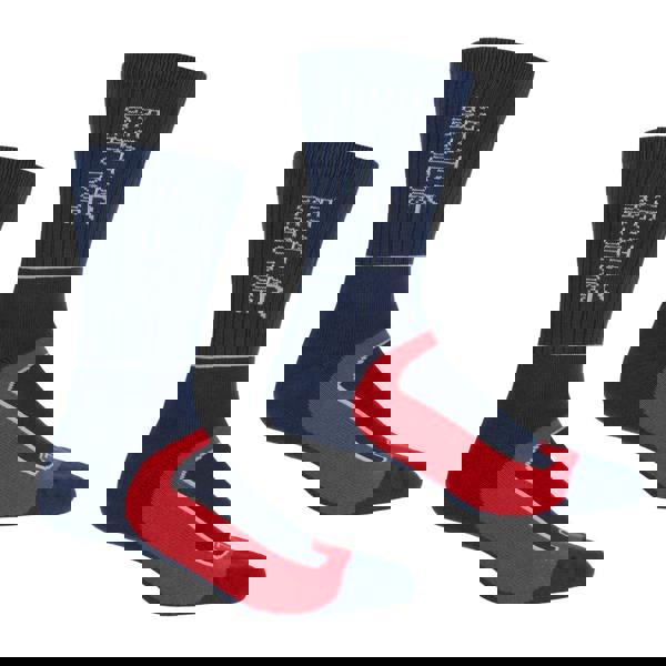 Regatta Mens Samaris 2 Season Socks (Pack of 2) - Navy/Dark Red - 