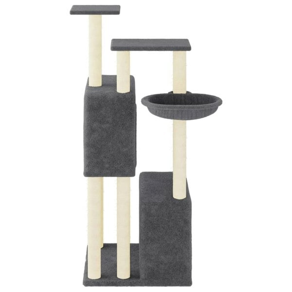 Berkfield Cat Tree with Sisal Scratching Posts Dark Grey 122 cm