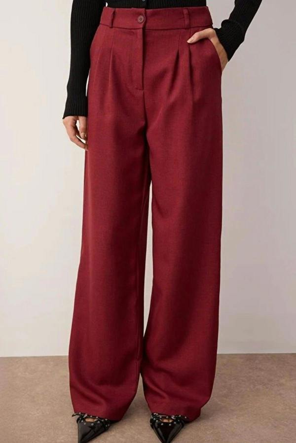 WOVCOR Wide Leg Pleated Trousers
