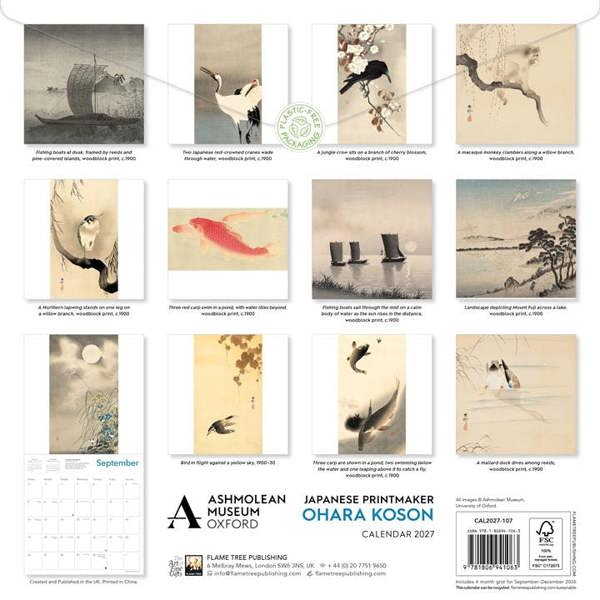 Ashmolean Museum, Ohara Koson Calendar 2027, Wall Calendars, Month To View, Art, Gift