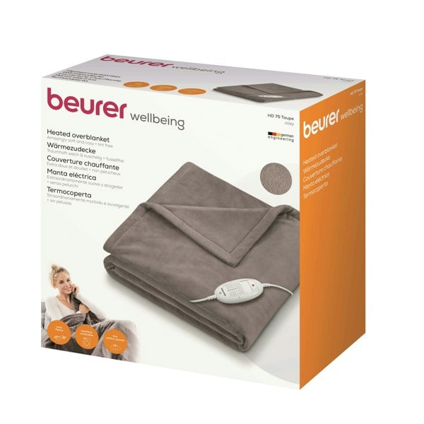 Beurer HD75T Cosy Heated Snuggie Throw Taupe