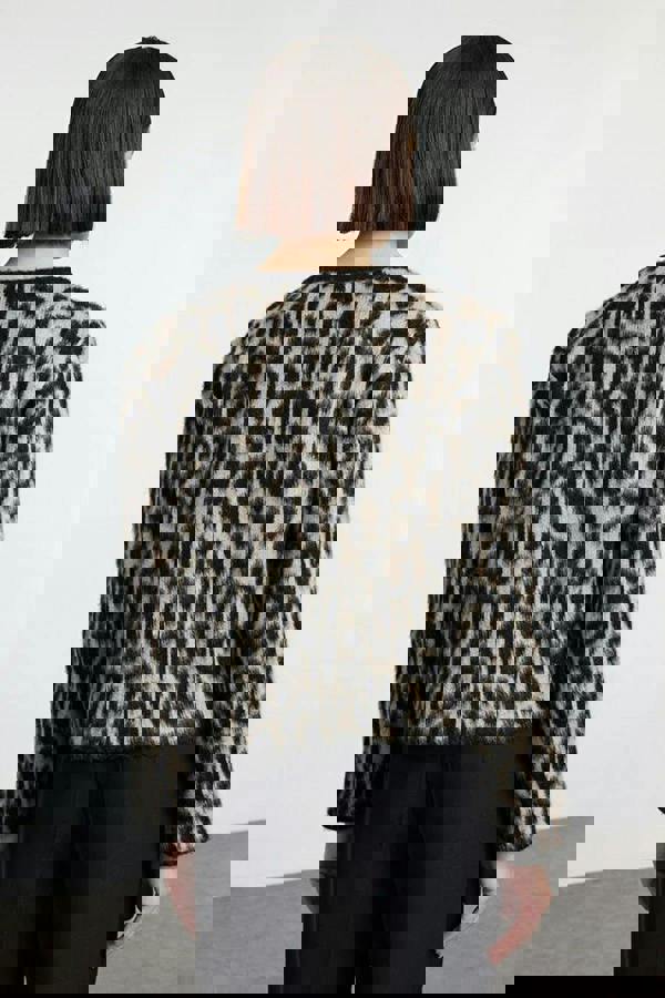 WOVCOR Leopard Print Knit Cardigan