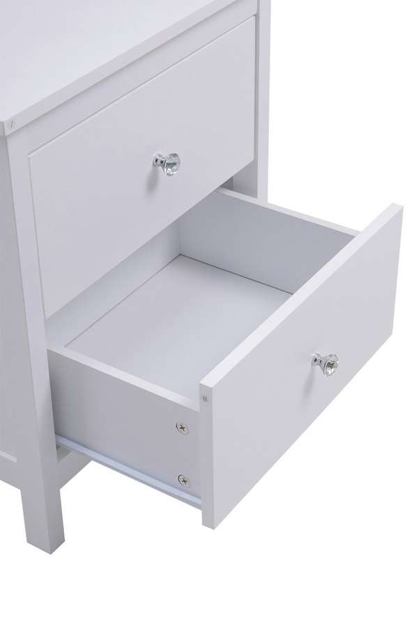 Living and Home 2 Drawers Wooden Storage Cabinet Bedside Table