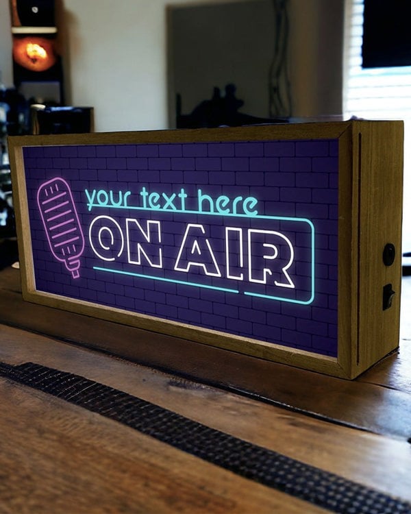 Personalised Light Box Sign – On Air Studio LED Display for DJs, Creators & Show-Offs
