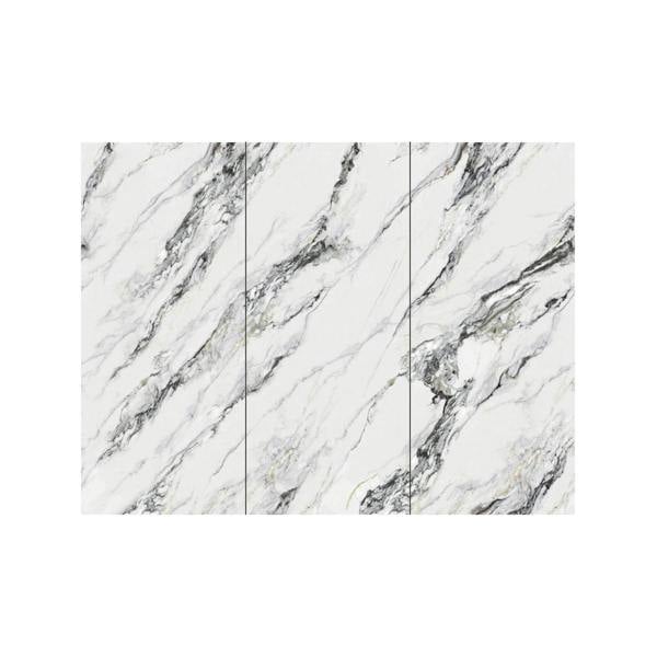 ENER-J Premium High-Gloss Marble SPC Panels (Up to 3-Piece Continuity) Size:1220 x 2440 x 4 mm (Pack of 3)