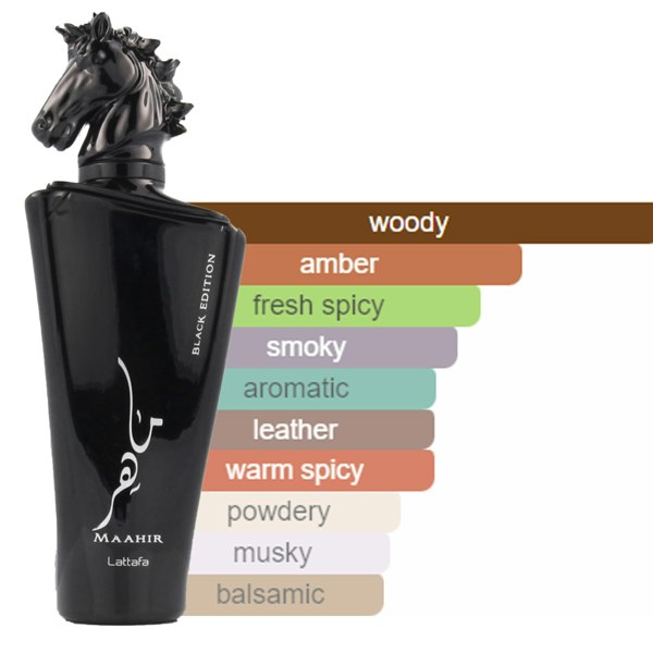 Lattafa Maahir BLACK EDITION 100ml Eau de Parfum Lattafa - Spicy, Sweet, Amber & Woody
