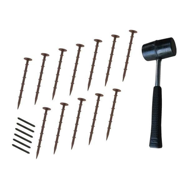 Flexible Lawn Edging 4.8m With Mallet - Brown