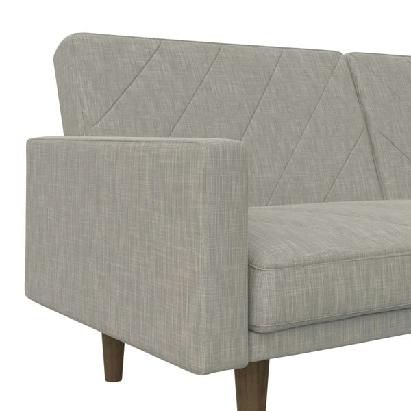 Dorel Home Paxson Clic Clac Sofa Bed in Light Grey Fabric