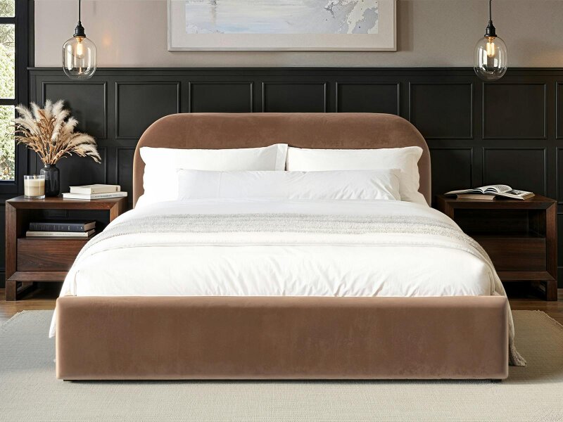 Flair Alba Chocolate Velvet Ottoman Bed