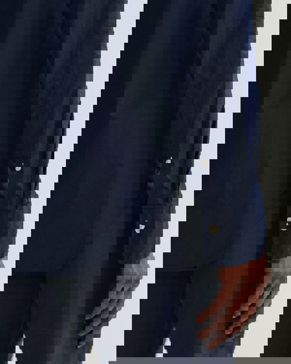 GANT Mens Slim Fit Long Sleeve Poplin Shirt - 410 Marine