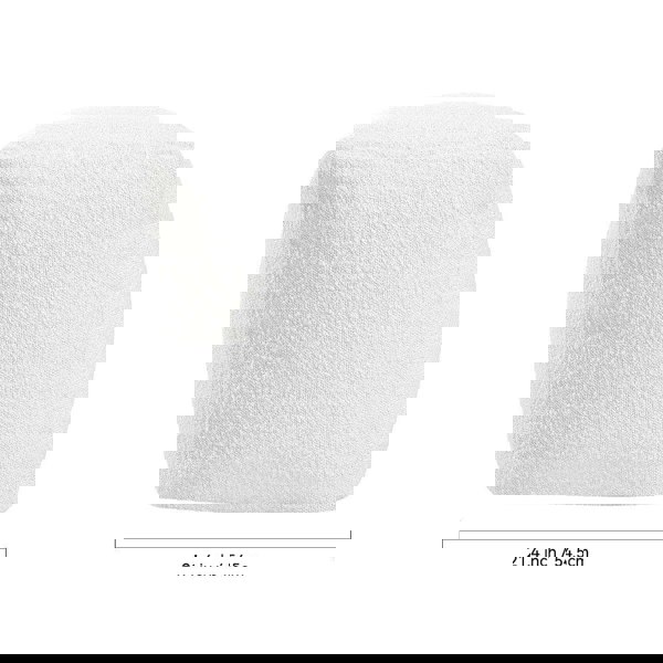 White Textured Fabric Square Footstool Living and Home