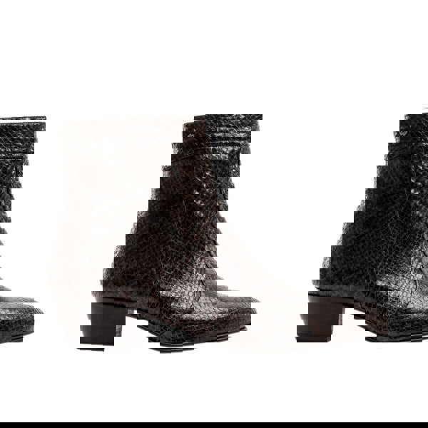Club Cubano EMMANUEL Mens Snakeprint Leather Cuban Heel Boots Vison