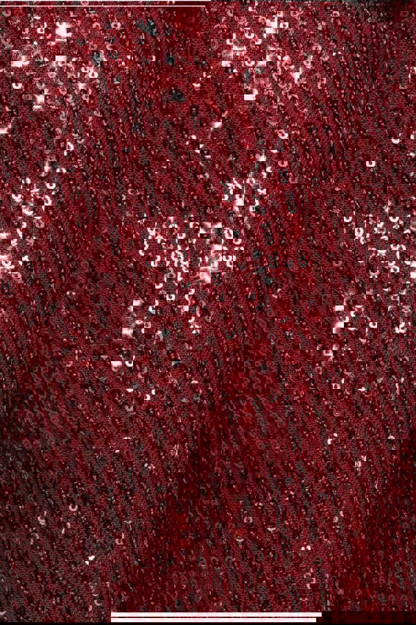 Sequin Cuffed Ankle Trouser - Wine TR360