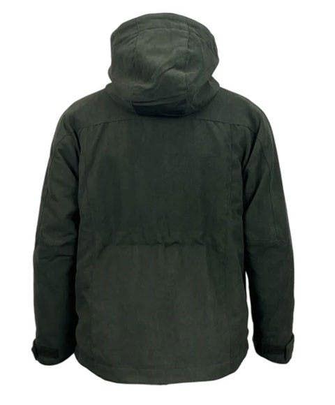 Back view of the Game Kids Outlander jacket, featuring hood design and weather protection for kids