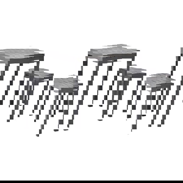 Berkfield Garden Table with 2 Benches Plastic Brown