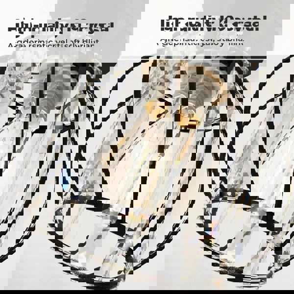 Emitto Crystal Ceiling Light Semi Flush Mount Chandelier Modern Hallway Black