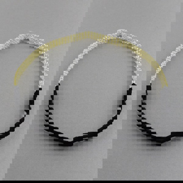 diamante headband gold elastic