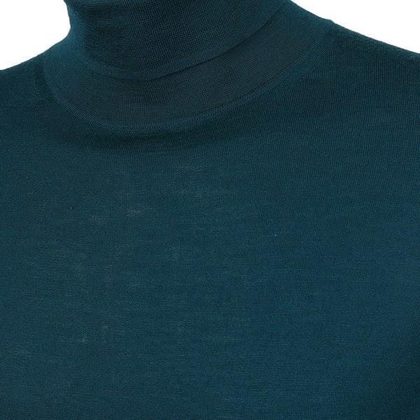 David WeJ Dixon Light Wool Turtleneck Jumper - Teal