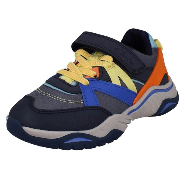 Clarks Kids Clarks Casual Colourblock Trainers Feather Pace