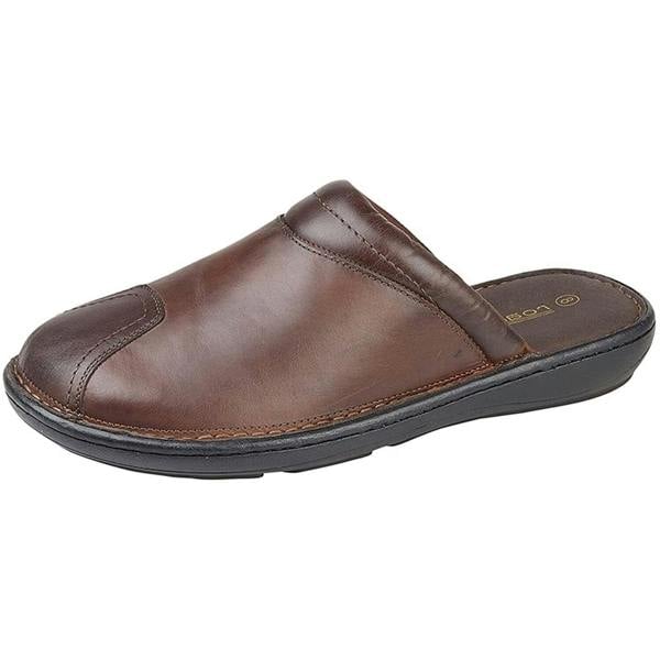 Roamers Mens Leather Clogs - Brown