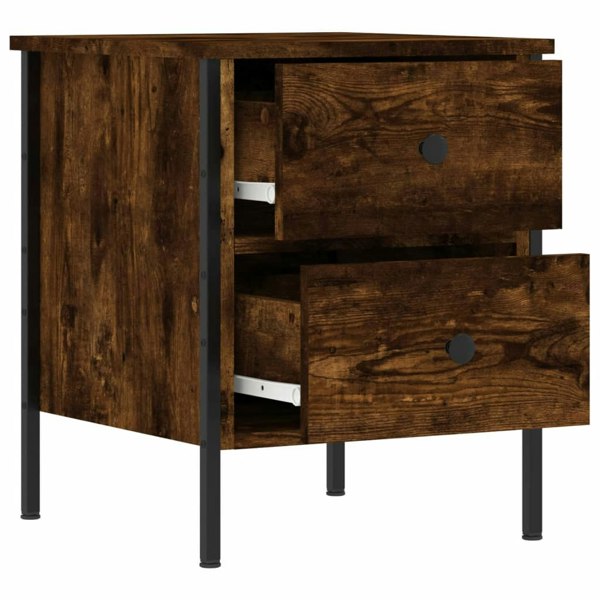 Berkfield Bedside Cabinets 2 pcs Smoked Oak 40x42x50 cm Engineered Wood