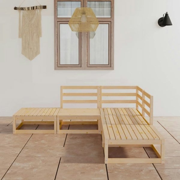 Berkfield 5 Piece Garden Lounge Set Solid Wood Pine