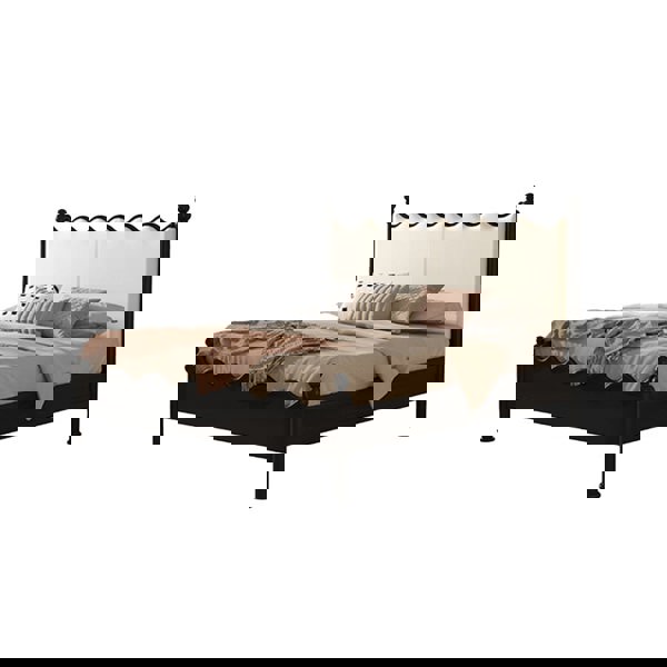 Roberta King Size / Super King Bed, Cream & Black-Weilai Concept-Weilai Concept