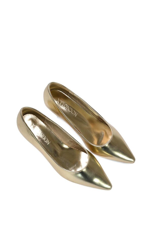 XY LONDON Pointed Toe Low Stiletto Kitten High Heel Court Shoes