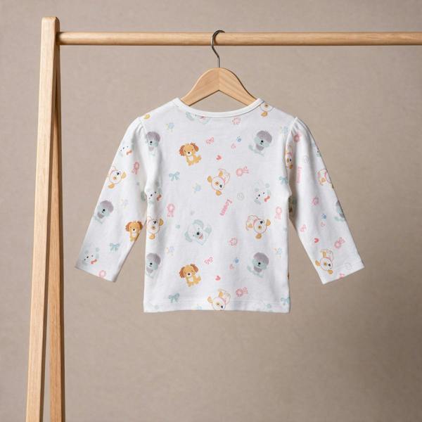 Mini Cuddles Baby Girls Printed Tops Pack of 3, Navy Blue, White and Light Blue
