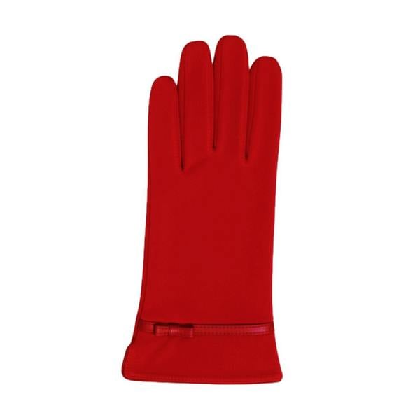 Eastern Counties Leather Womens Suede Bow Gloves - Cherry