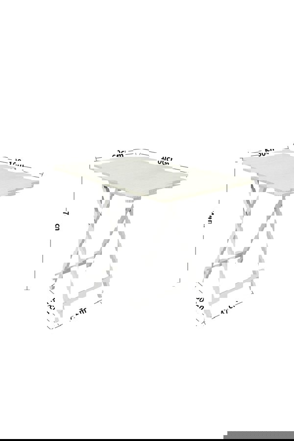 Living and Home 3pcs 100cm Folding Table and 2 Chairs Set Indoor Outdoor Kitchen Dining Set Furniture