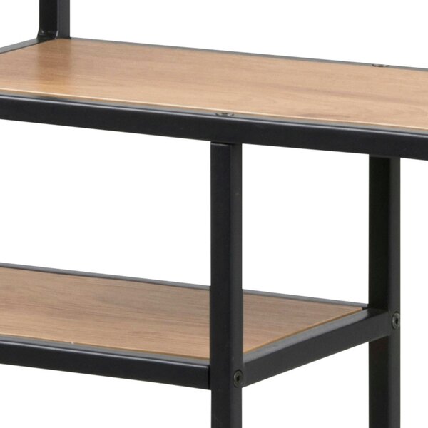 Wyld Haus El Paso Black Metal and Wild Oak Veneer Wide Wall Bookcase 3 Shelves
