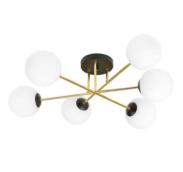 Emibig MAGNUM Ceiling lamp  6 x E14  Black, gold with White Shade